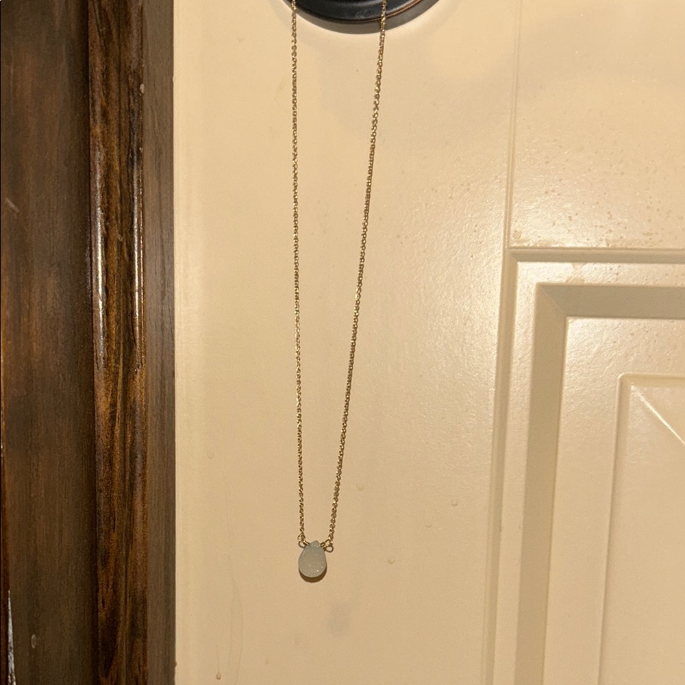 Gold and Green Necklaces with Minimalist Charm